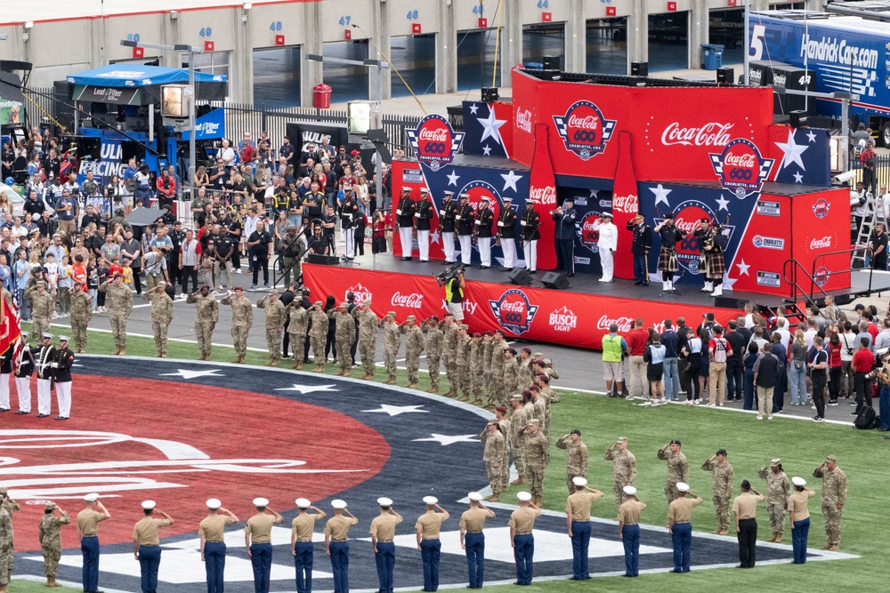 Air Force Band's Master Sgt. Westrich performs taps at Coca-Cola 600
