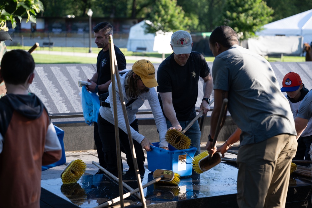 SD Washes Korean War Veterans Memorial