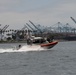 Members of U.S. Coast Guard Maritime Safety and Security Team (MSST) Los Angeles-Long Beach patrol the waters of Long Beach, California, during Los Angeles Fleet Week 2005, May 25, 2025.