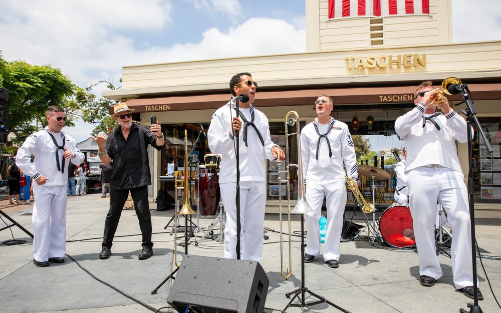 Navy Band Southwest performs at The Original Farmers Market in Los Angeles
