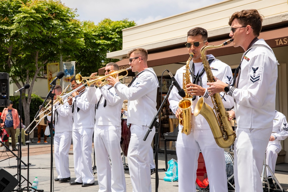 Navy Band Southwest performs at The Original Farmers Market in Los Angeles