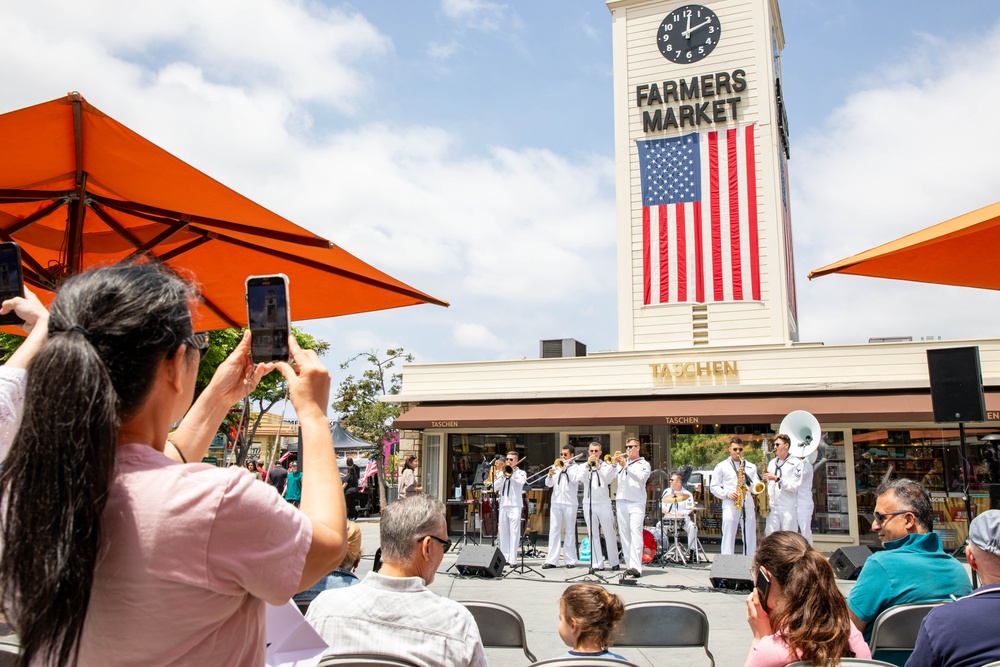 Navy Band Southwest performs at The Original Farmers Market in Los Angeles