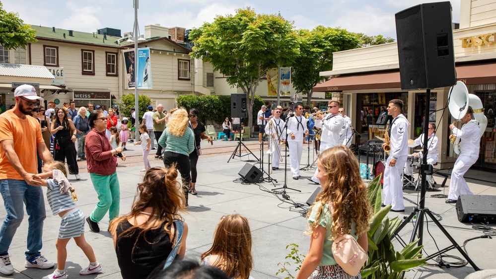 Navy Band Southwest performs at The Original Farmers Market in Los Angeles