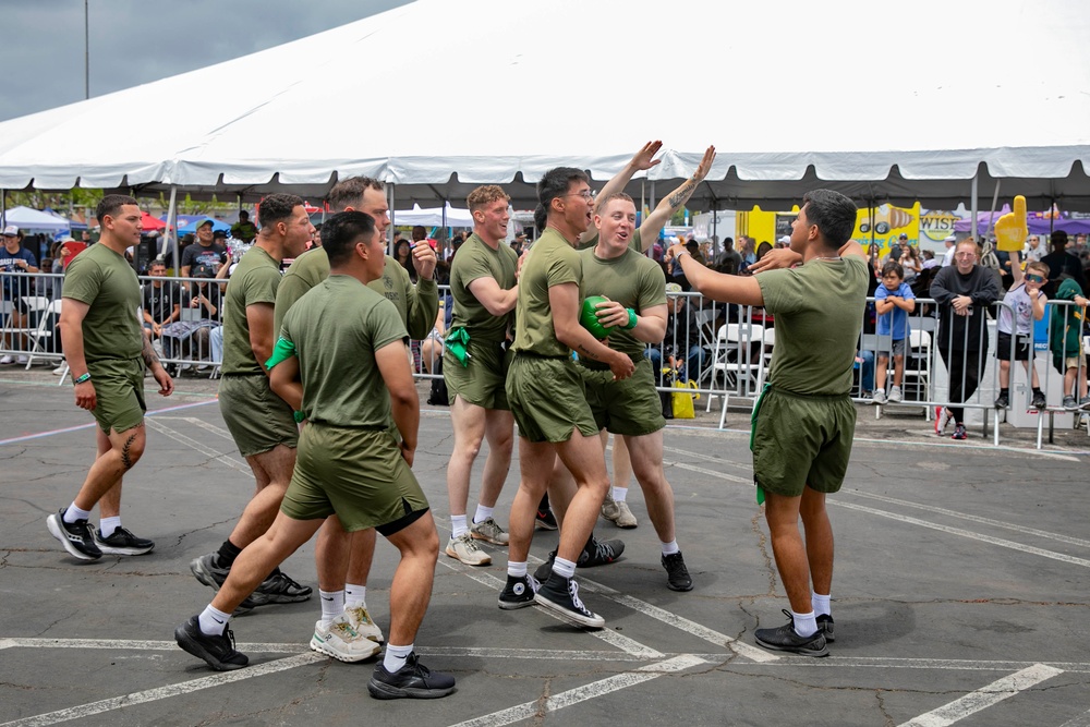 U.S. Navy, Marines and Coast Guardsmen play dodgeball