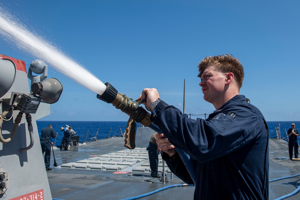 Sailor Participates in Freshwater Washdown