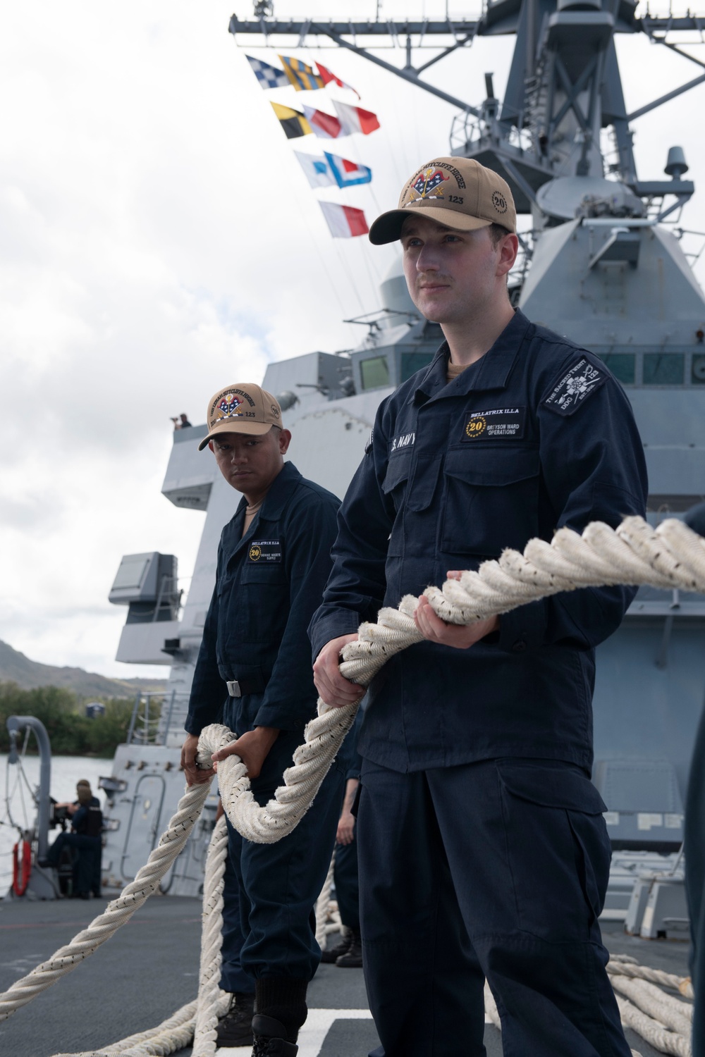 Sailors Handle Lines