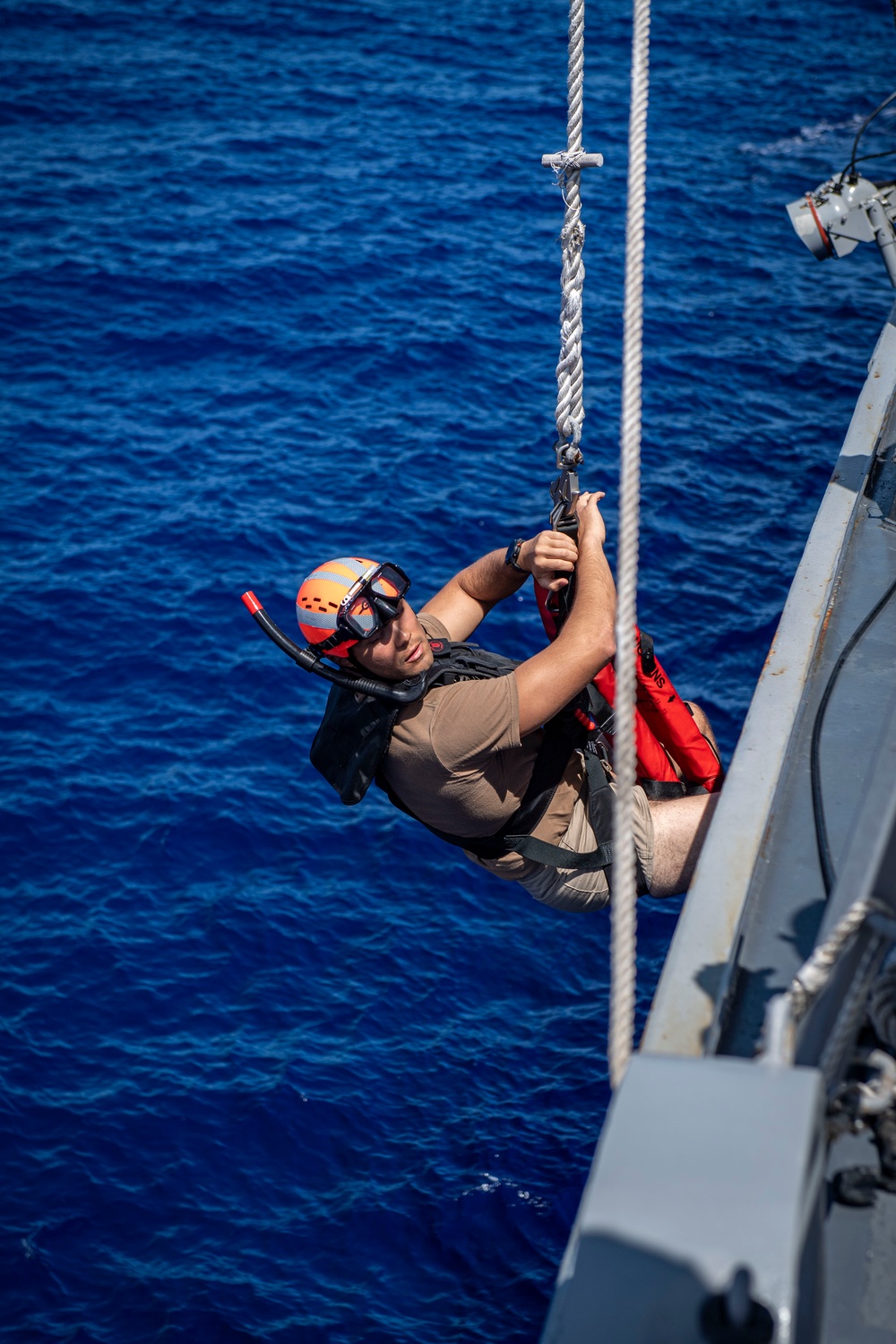 SAR Swimmer Participates in Man Overboard Drill