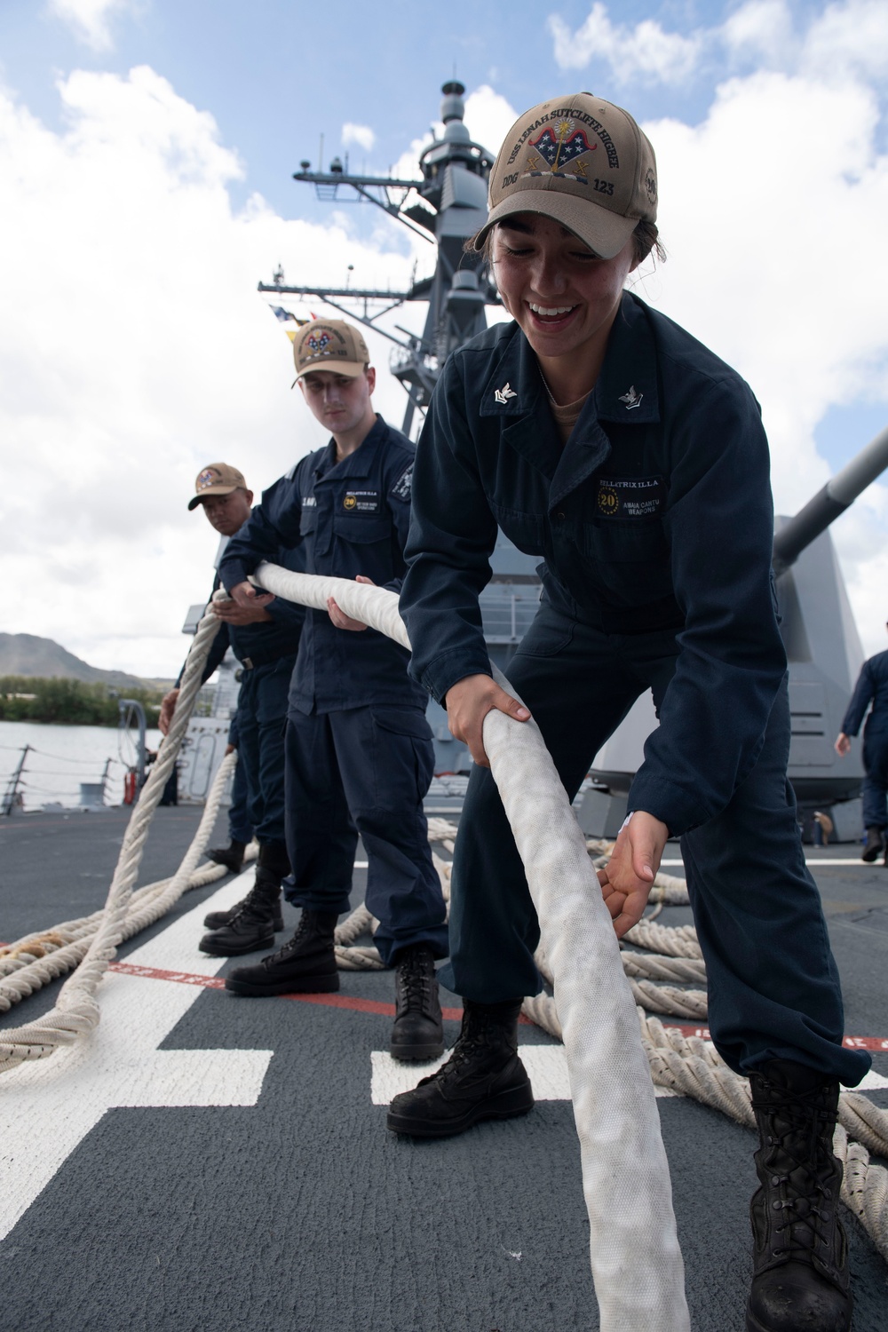 Sailors Handle Lines