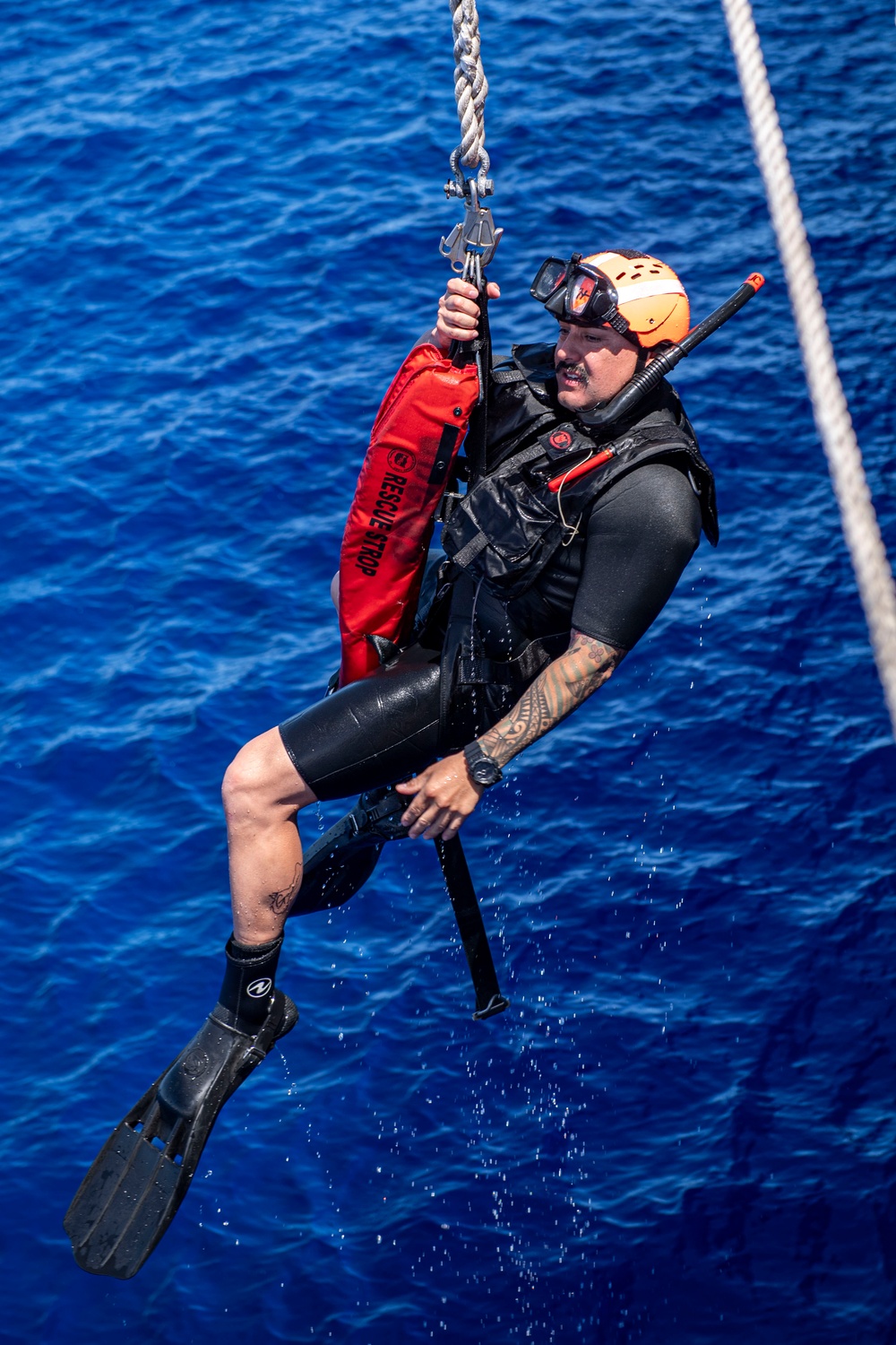SAR Swimmer Participates in Man Overboard Drill