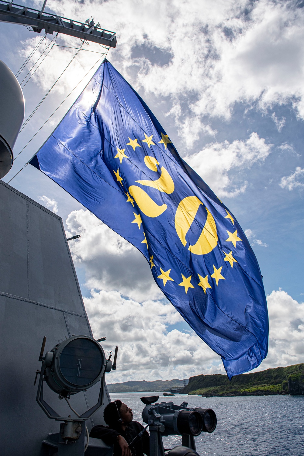 USS Higbee Flies Battle Flag