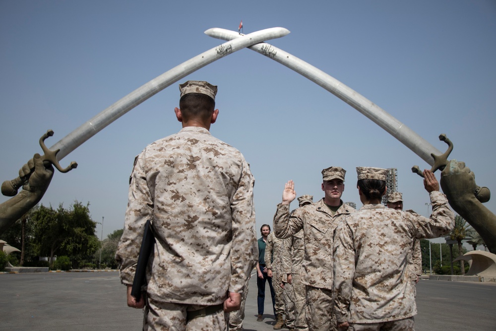 SMMC Ruiz promotes Marines at Crossed Swords Baghdad