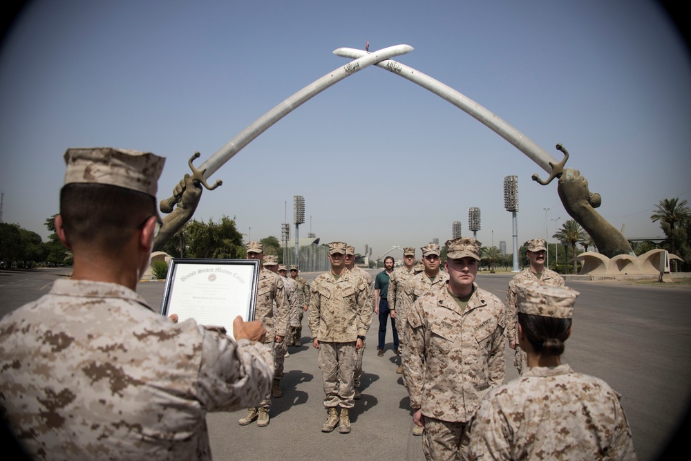 SMMC Ruiz promotes Marines at Crossed Swords Baghdad
