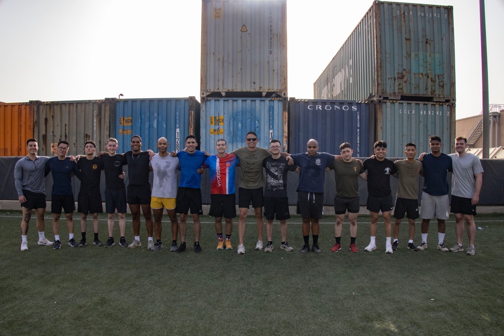 SMMC Ruiz conducts PT with MSG Detachment Baghdad