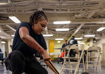 Sailors conduct Tactical Combat Casualty Care training aboard USS America (LHA 6)