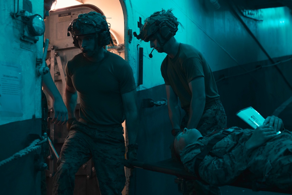 Medical Drill Aboard Iwo Jima