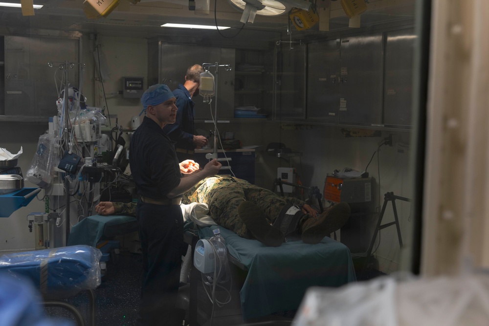 Medical Drill Aboard Iwo Jima
