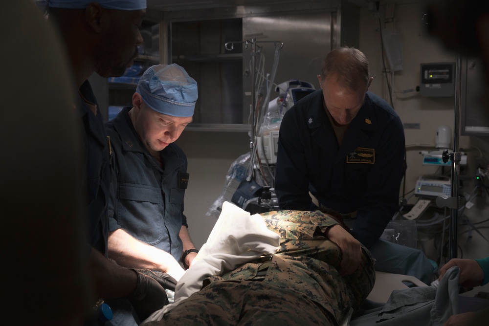Medical Drill Aboard Iwo Jima