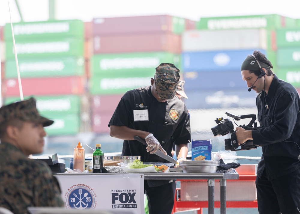 U.S. service members compete in Galley Wars during LA Fleet Week