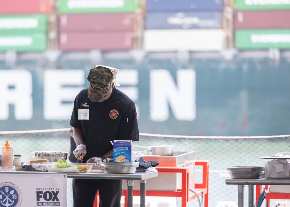 U.S. service members compete in Galley Wars during LA Fleet Week