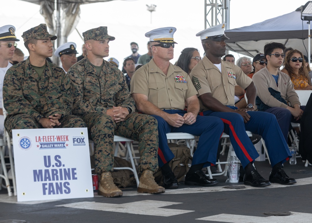 U.S. service members compete in Galley Wars during LA Fleet Week