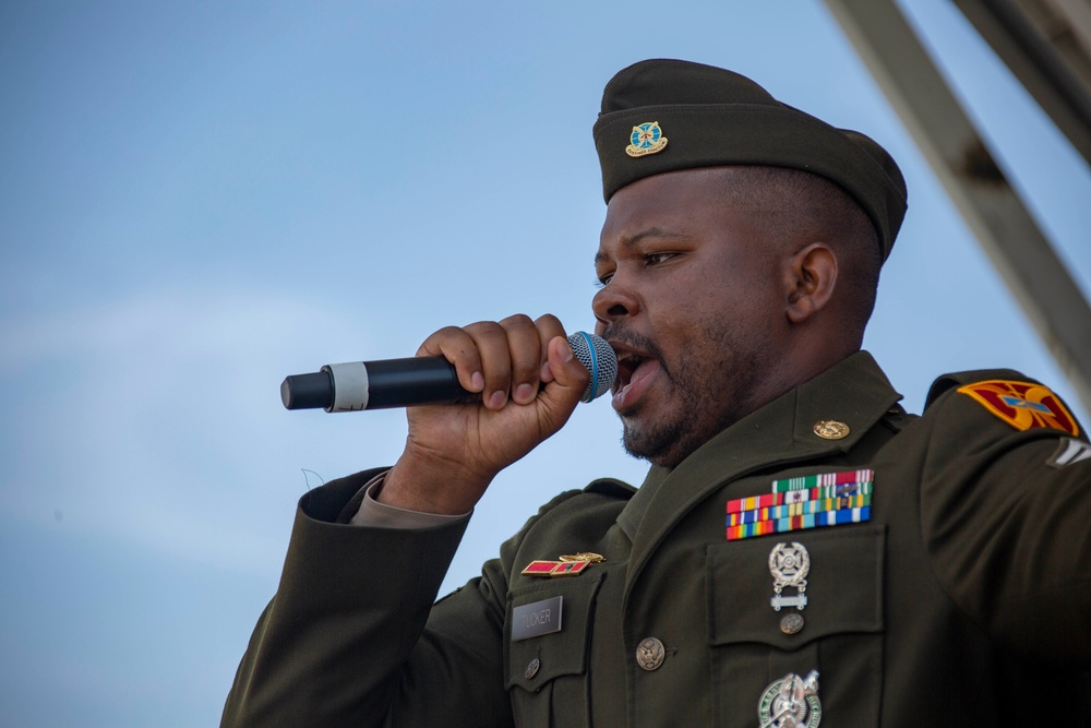 Service Members Perform at a Talent Show during LA Fleet Week