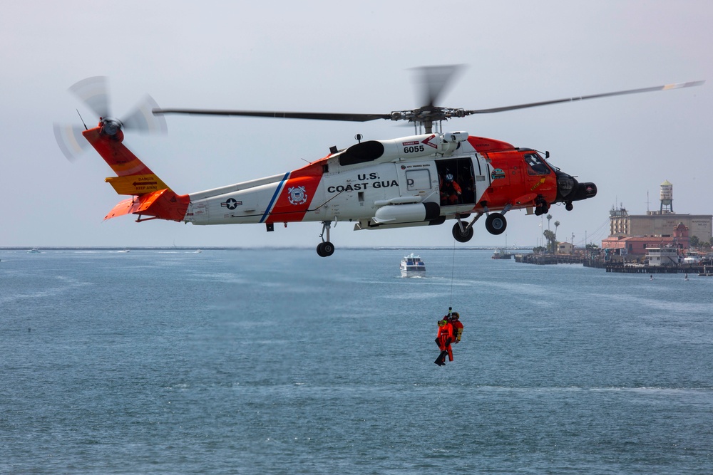 An MH-60T Sikorsky Jayhawk Helicopter Conducts an Aerial Demonstration for LA Fleet Week