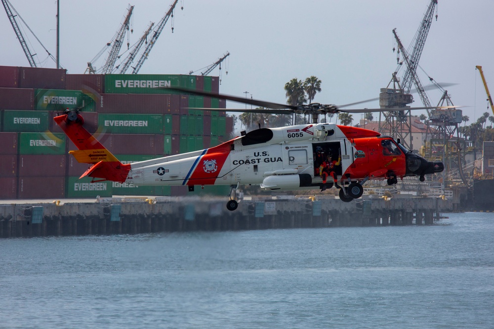 An MH-60T Sikorsky Jayhawk Helicopter Conducts an Aerial Demonstration for LA Fleet Week