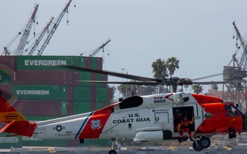 An MH-60T Sikorsky Jayhawk Helicopter Conducts an Aerial Demonstration for LA Fleet Week