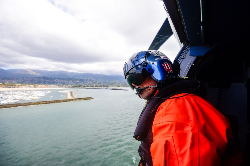 Coast Guard Air Crew Demonstrates Life-Saving Techniques in Santa Barbara Exercise