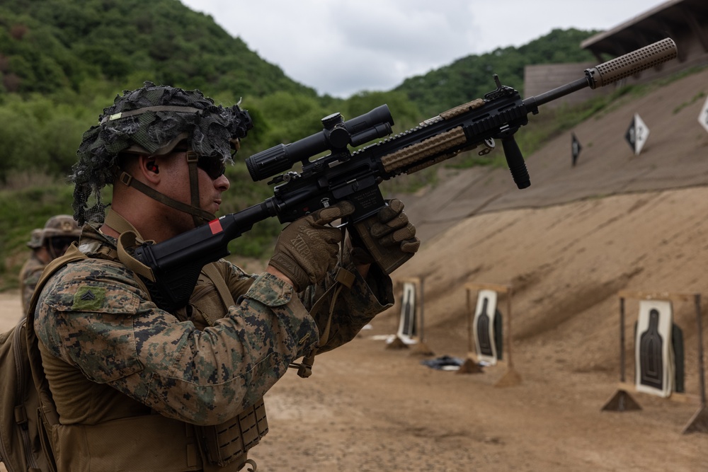 Activated Reserve Marines Conduct a Live Fire Range during Korea Viper 25.4