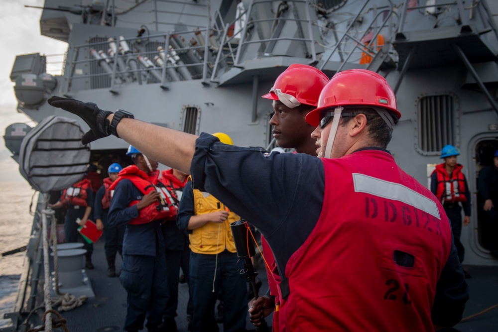 USS Higbee Conducts a Replenishment-at-Sea
