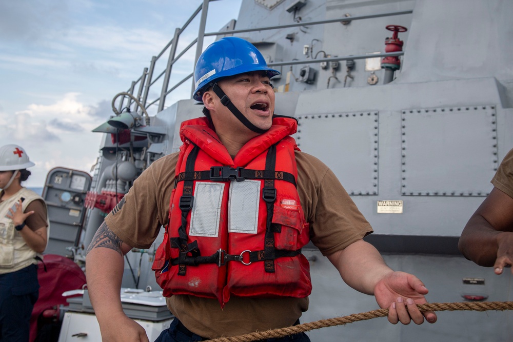 USS Higbee Conducts a Replenishment-at-Sea