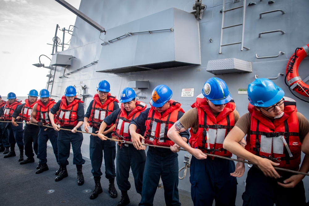 USS Higbee Conducts a Replenishment-at-Sea