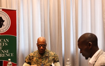 U.S. Marine Corps Gen. Michael Langley meets with journalist at the African Chiefs of Defense Conference 2025