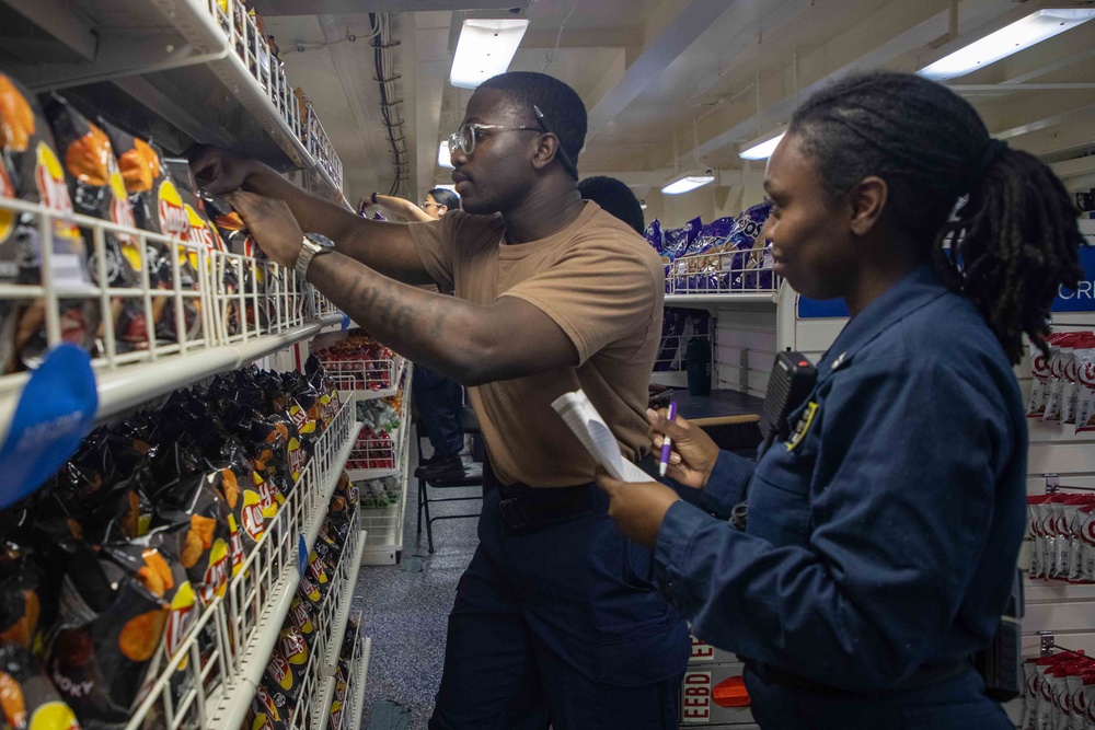 George Washington Sailors take inventory