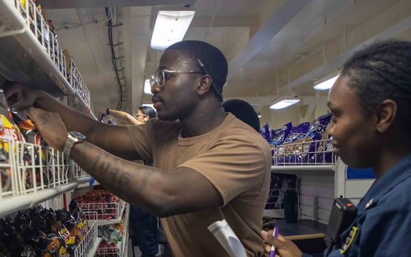 George Washington Sailors take inventory