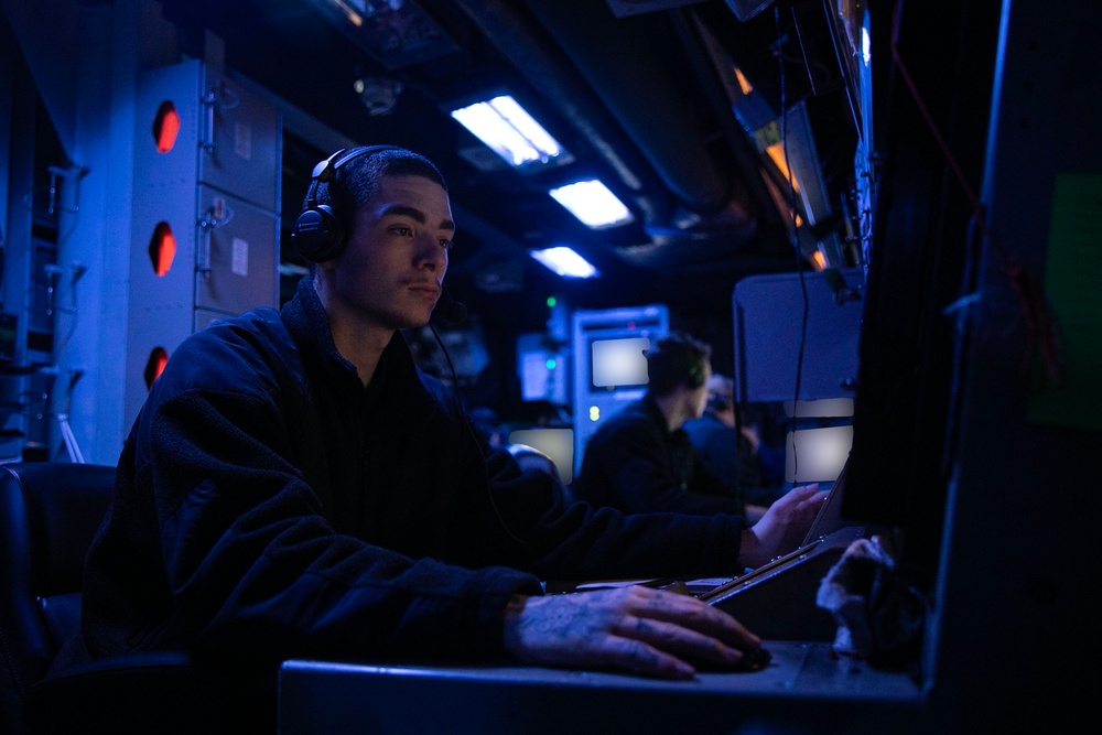 USS Wayne E. Meyer conducts operations in the U.S. Central Command area of responsibility as part of the Carl Vinson Carrier Strike Group