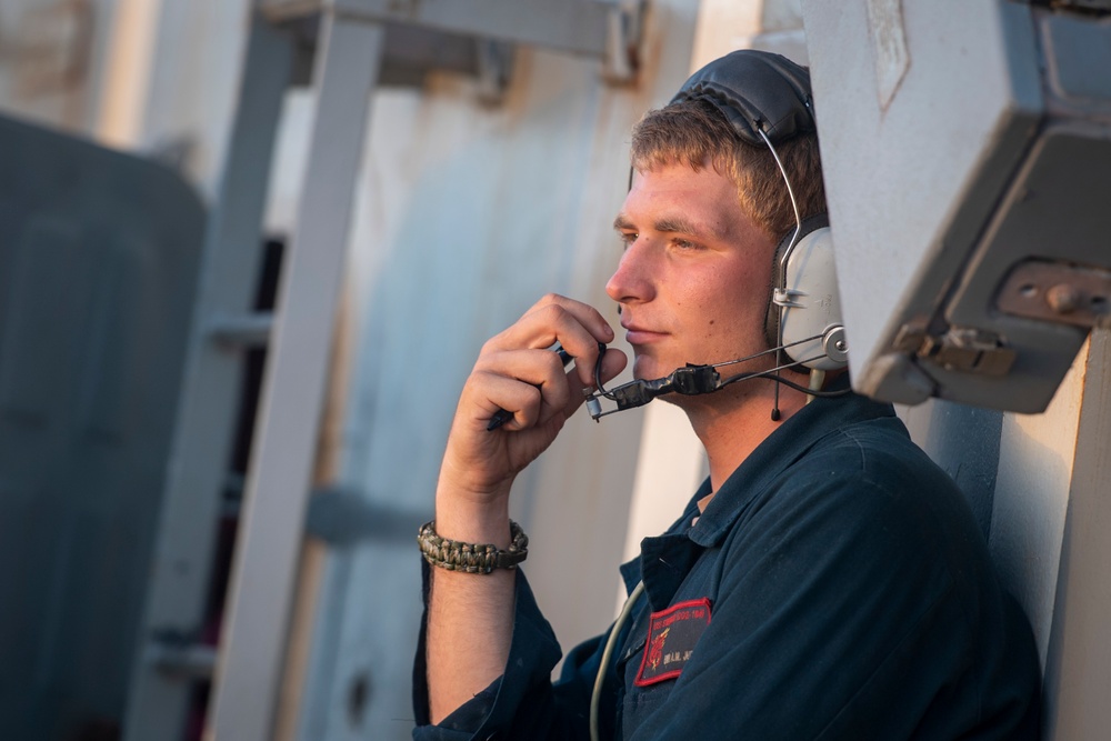 USS Sterett conducts operations in the U.S. Central Command area of responsibility as part of the Carl Vinson Carrier Strike Group