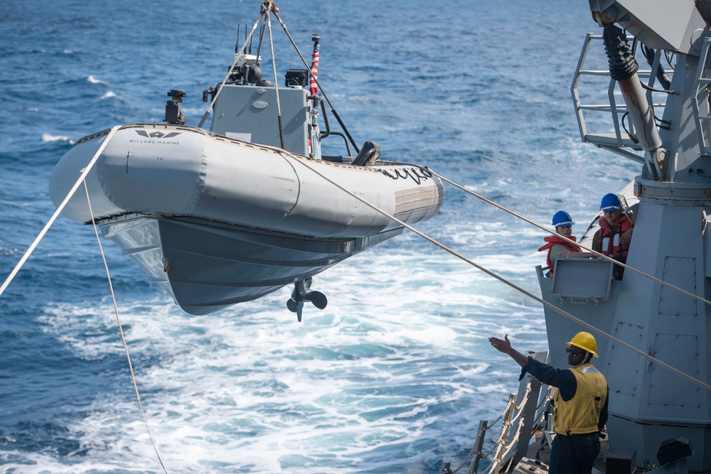 USS Sterett conducts operations in the U.S. Central Command area of responsibility as part of the Carl Vinson Carrier Strike Group