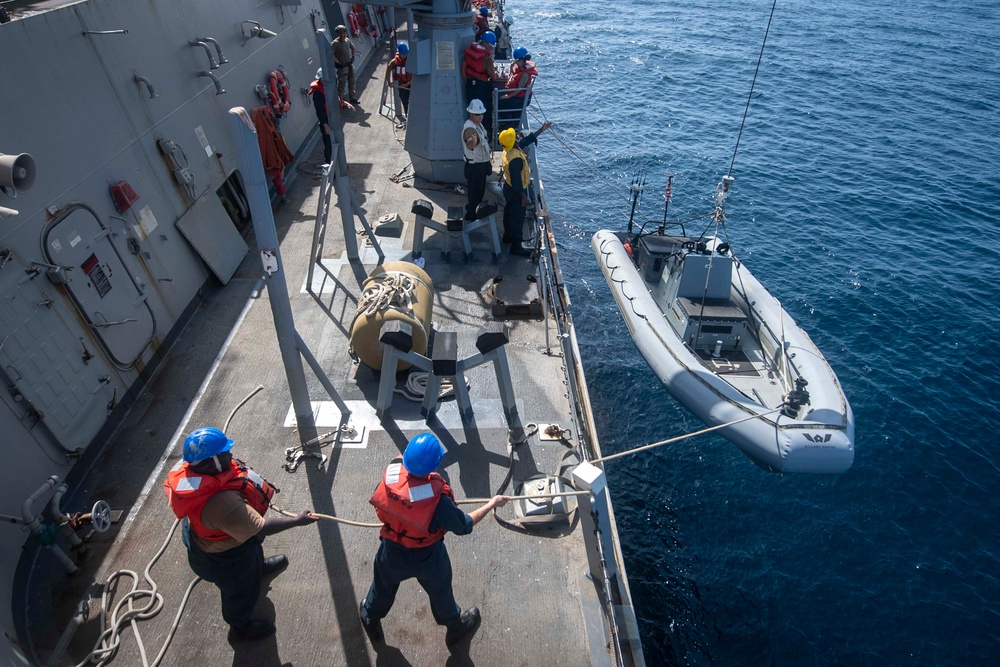USS Sterett conducts operations in the U.S. Central Command area of responsibility as part of the Carl Vinson Carrier Strike Group
