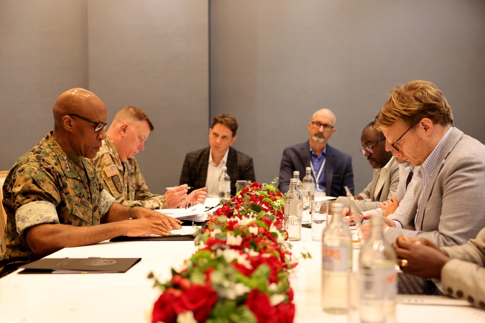 Gen. Michael Langley meets with journalists during African Chiefs of Defense Conference 2025