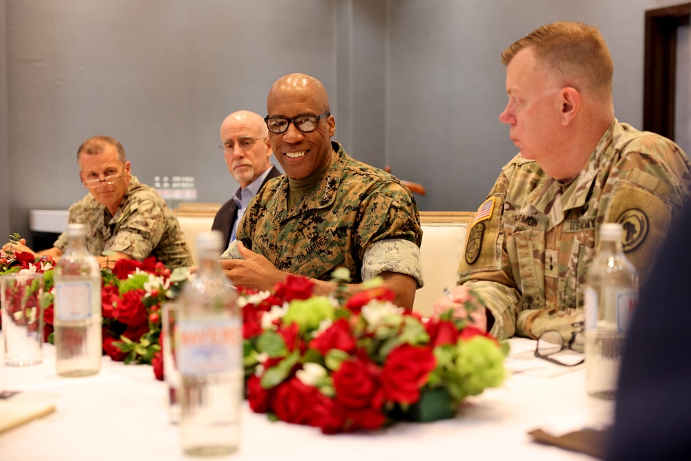 Gen. Michael Langley meets with journalists during African Chiefs of Defense Conference 2025