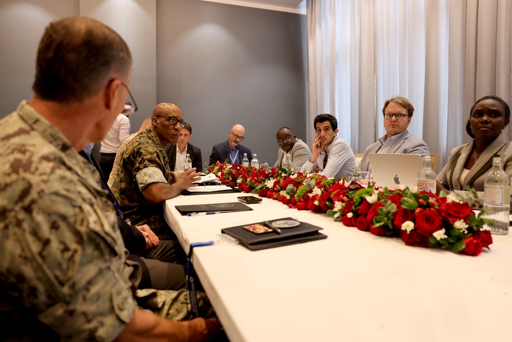 Gen. Michael Langley meets with journalists during African Chiefs of Defense Conference 2025