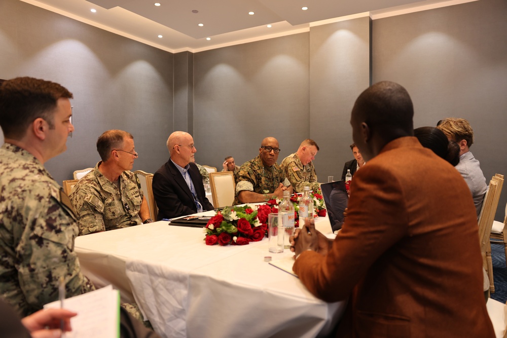 Gen. Michael Langley meets with journalists during African Chiefs of Defense Conference 2025