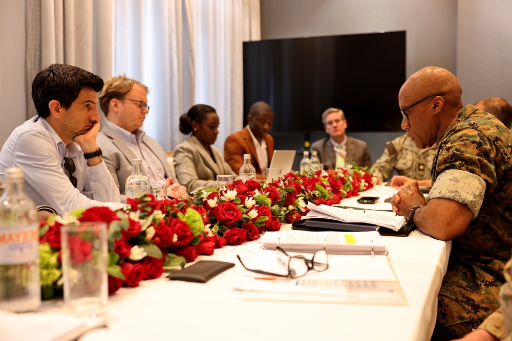 Gen. Michael Langley meets with journalists during African Chiefs of Defense Conference 2025