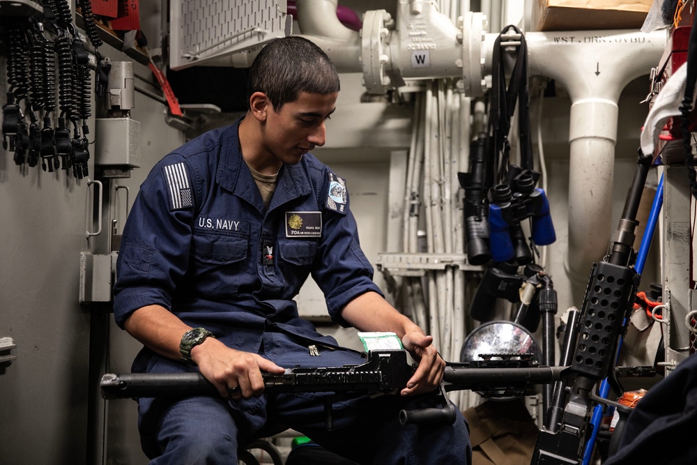 USS Wayne E. Meyer conducts operations in the U.S. Central Command area of responsibility as part of the Carl Vinson Carrier Strike Group