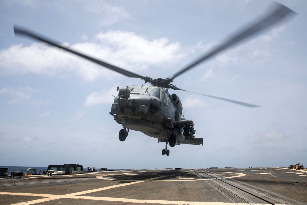 USS Wayne E. Meyer conducts operations in the U.S. Central Command area of responsibility as part of the Carl Vinson Carrier Strike Group