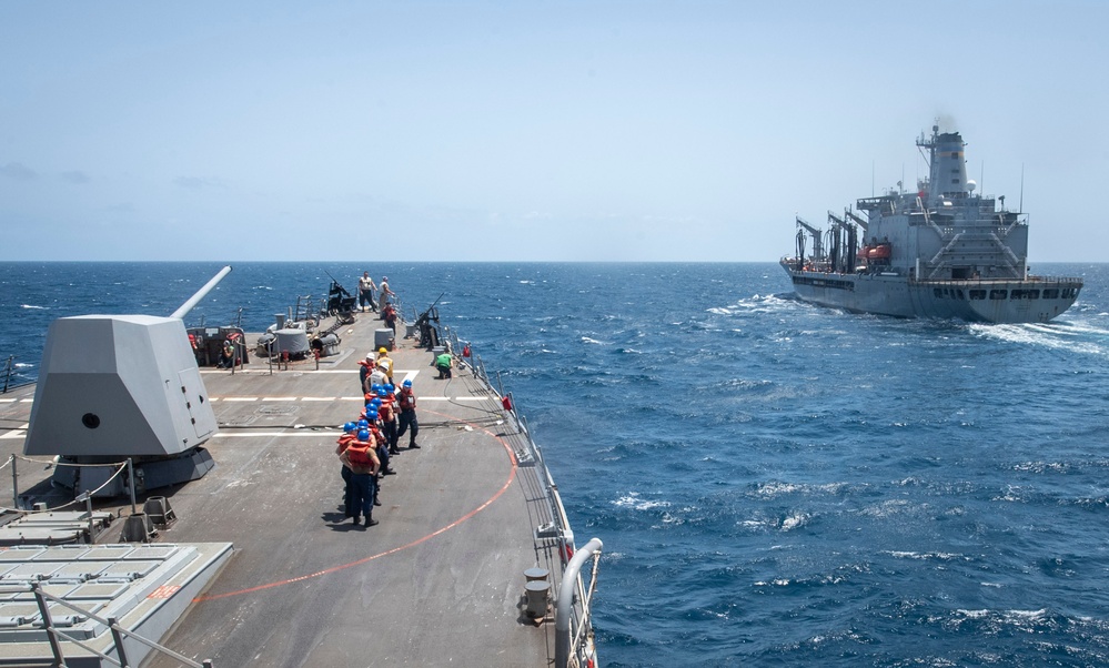 USS Sterett conducts operations in the U.S. Central Command area of responsibility as part of the Carl Vinson Carrier Strike Group