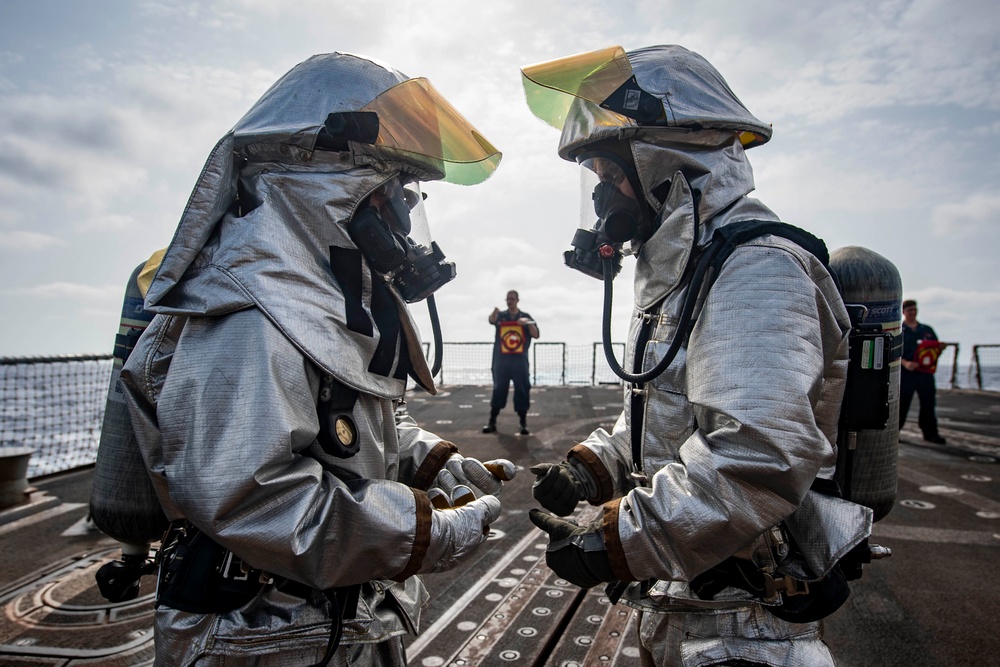 USS Sterett conducts operations in the U.S. Central Command area of responsibility as part of the Carl Vinson Carrier Strike Group