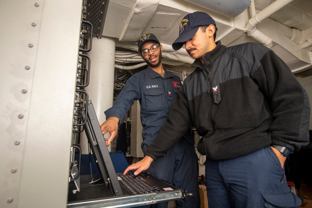 USS Sterett conducts operations in the U.S. Central Command area of responsibility as part of the Carl Vinson Carrier Strike Group